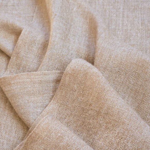 Woven Cashmere Wrap Oversized Scarf Tan - Picture 6 of 6